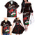 Custom Wales Rugby Family Matching Off The Shoulder Long Sleeve Dress and Hawaiian Shirt Cymru Y Ddraig Goch