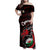 Custom Wales Rugby Family Matching Off Shoulder Maxi Dress and Hawaiian Shirt Cymru Y Ddraig Goch