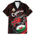 Custom Wales Rugby Family Matching Off Shoulder Short Dress and Hawaiian Shirt Cymru Y Ddraig Goch