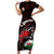 Custom Wales Rugby Family Matching Short Sleeve Bodycon Dress and Hawaiian Shirt Cymru Y Ddraig Goch