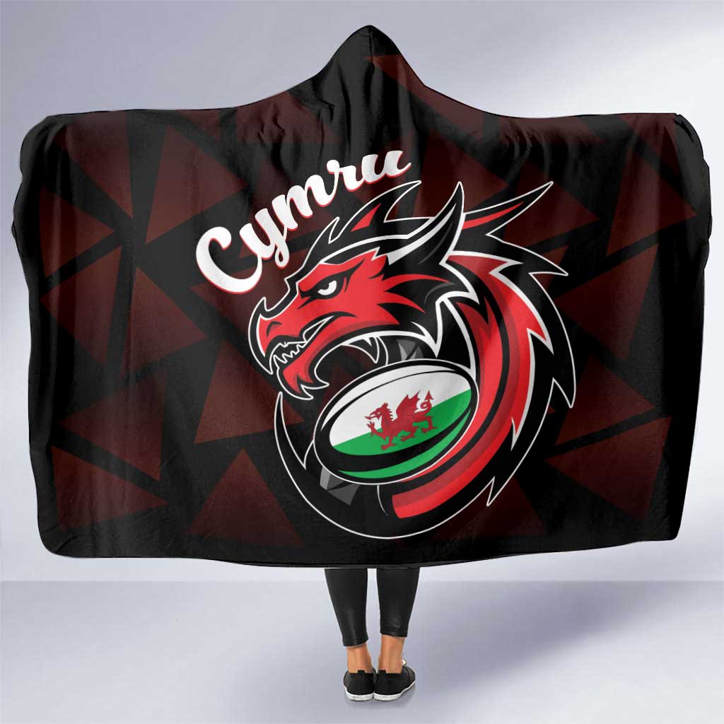 Wales Rugby Hooded Blanket Cymru Y Ddraig Goch