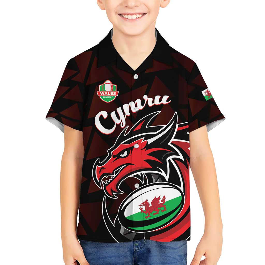 Custom Wales Rugby Kid Hawaiian Shirt Cymru Y Ddraig Goch