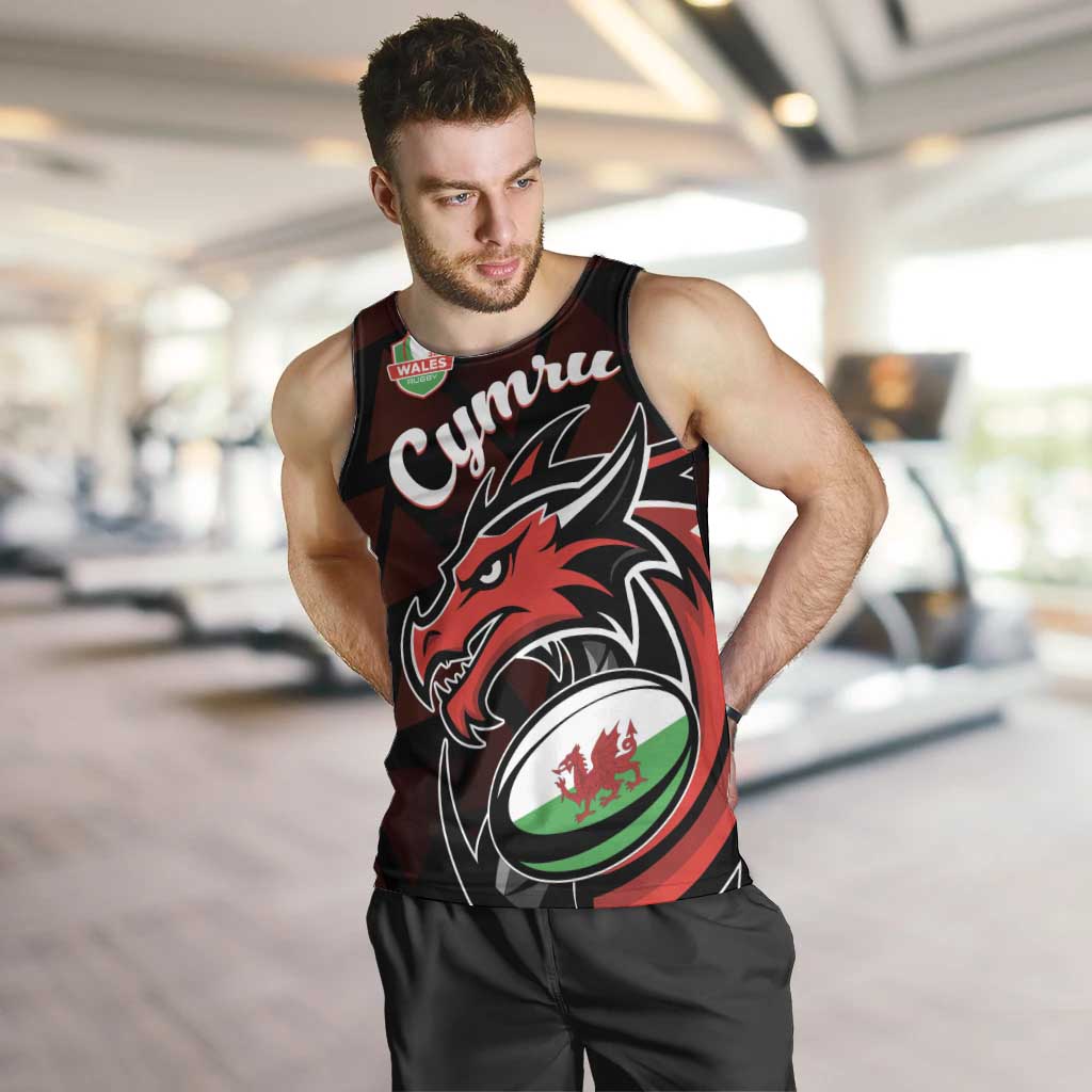 Custom Wales Rugby Men Tank Top Cymru Y Ddraig Goch