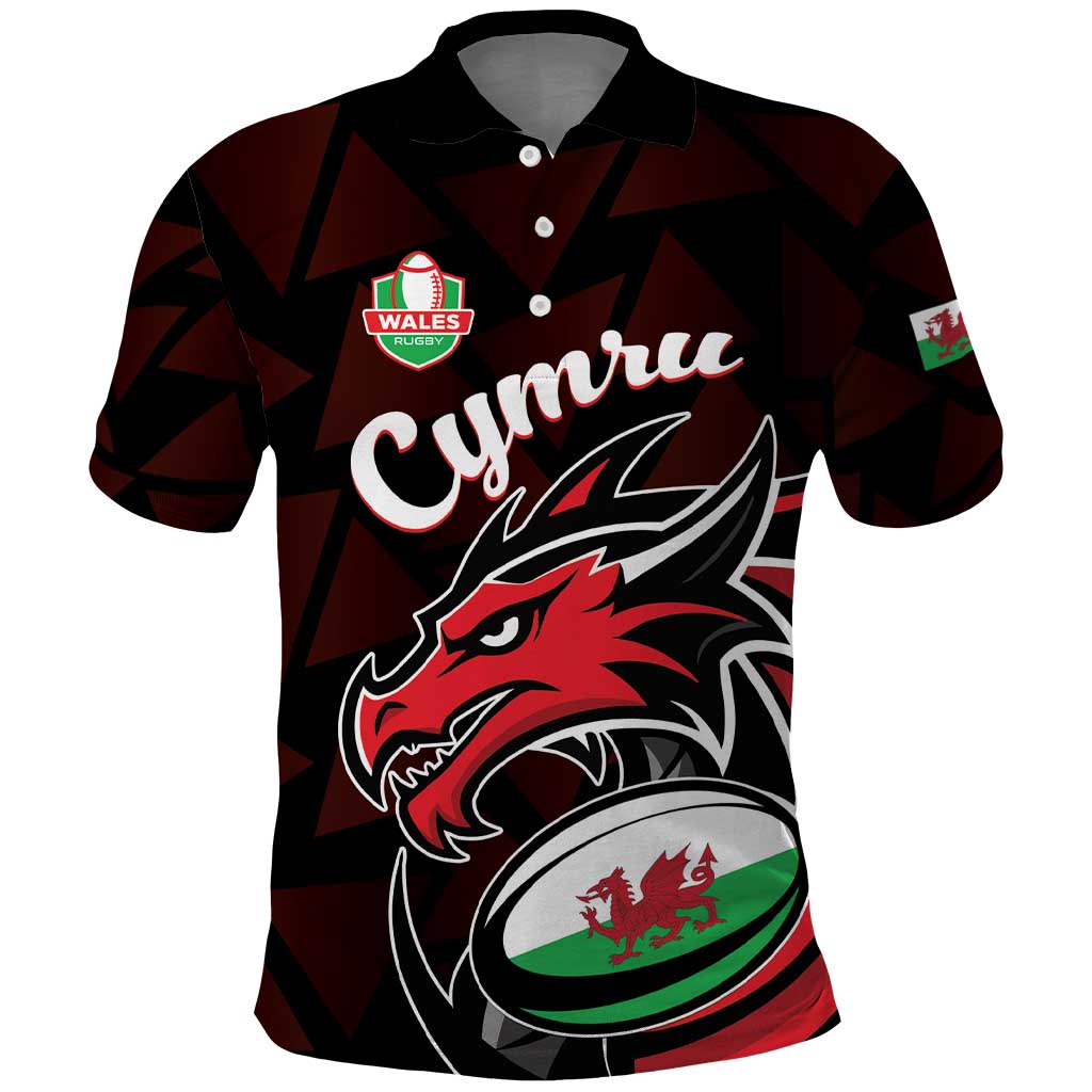 Custom Wales Rugby Polo Shirt Cymru Y Ddraig Goch