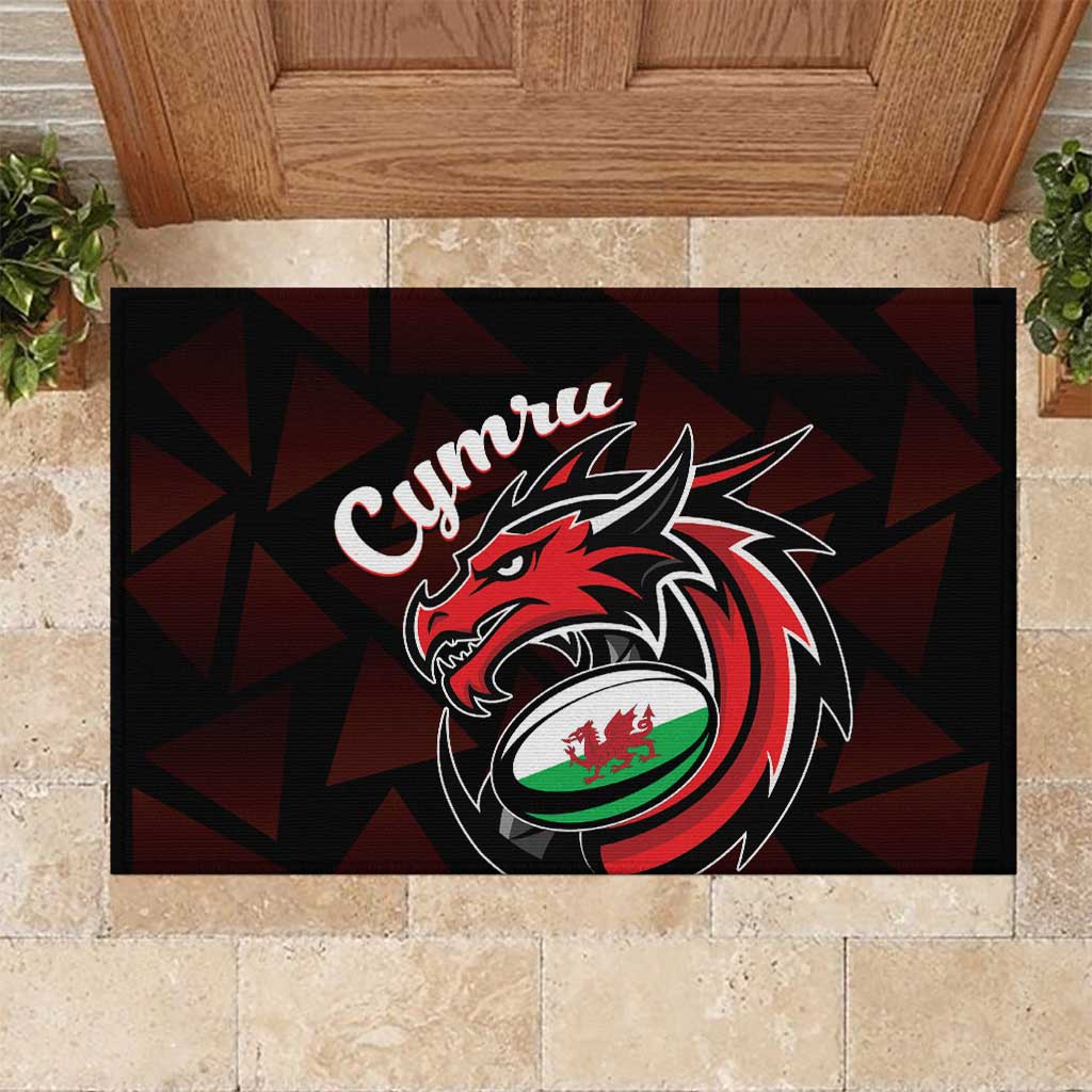 Wales Rugby Rubber Doormat Cymru Y Ddraig Goch