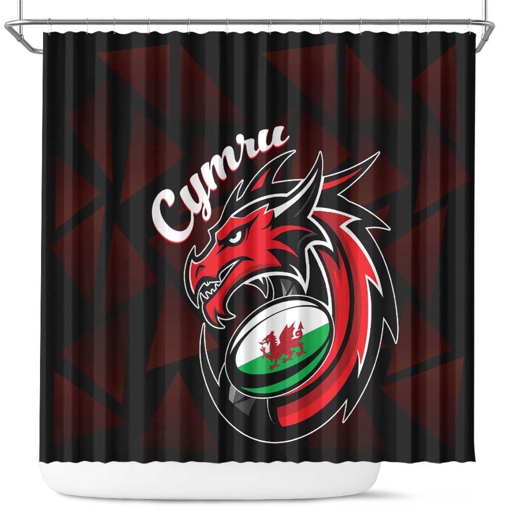 Wales Rugby Shower Curtain Cymru Y Ddraig Goch