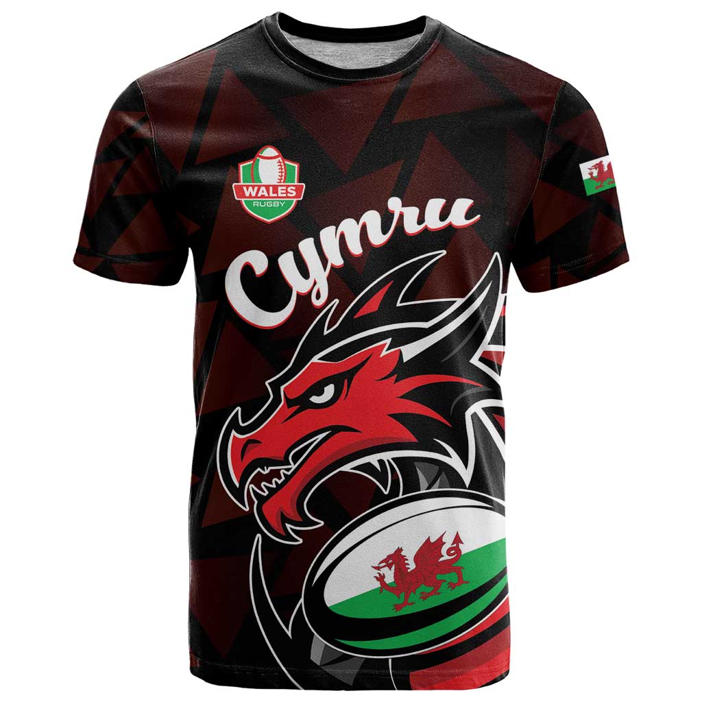 Custom Wales Rugby T Shirt Cymru Y Ddraig Goch