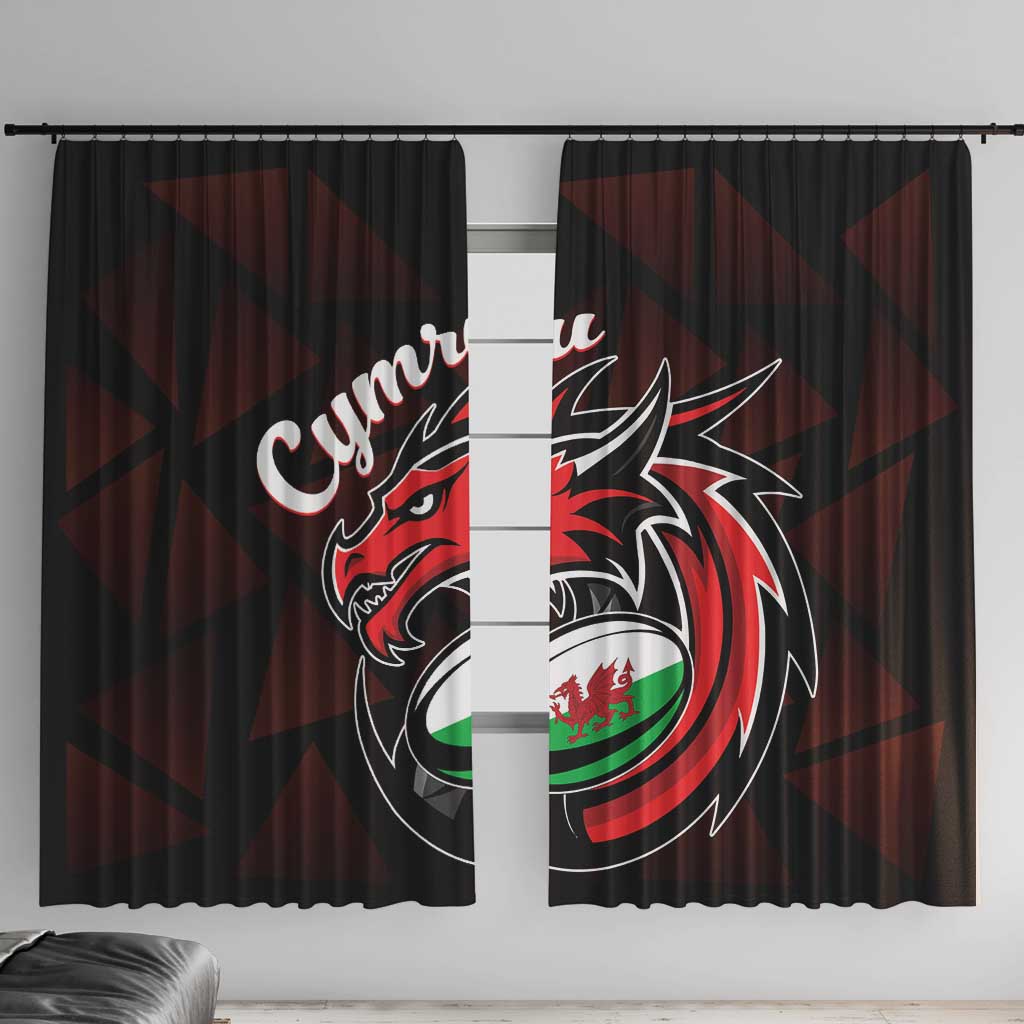 Wales Rugby Window Curtain Cymru Y Ddraig Goch - Wonder Print Shop