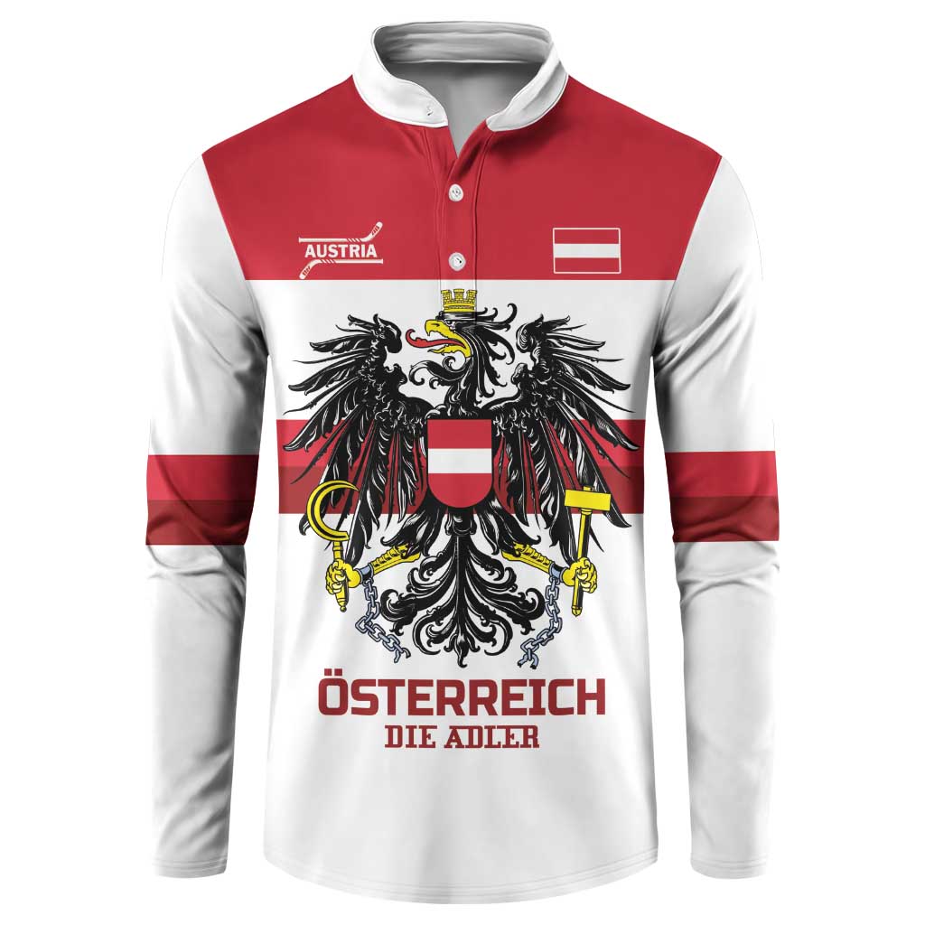 Custom Hockey 2026 Austria Button Sweatshirt Osterreich Die Adler