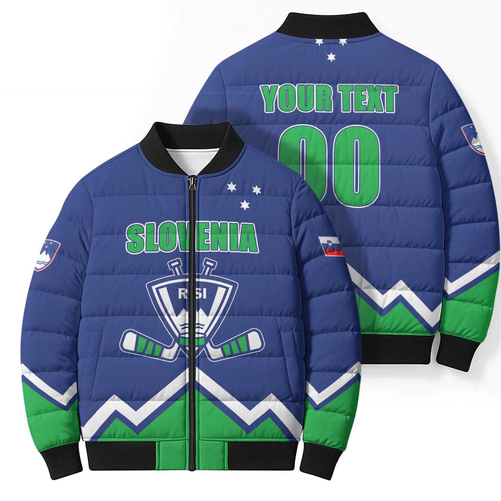 Custom Hockey 2026 Slovenia Bomber Puffer Jacket Go Champions Risi