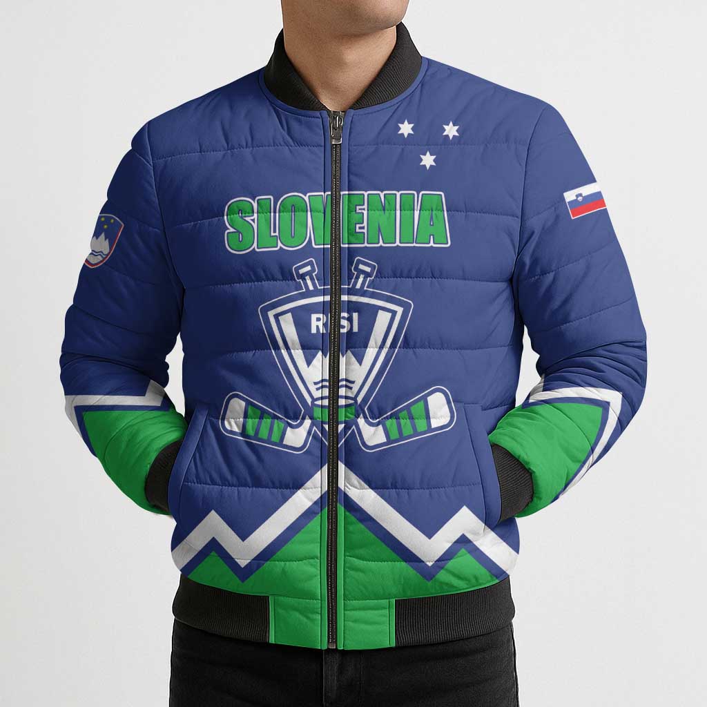 Custom Hockey 2026 Slovenia Bomber Puffer Jacket Go Champions Risi