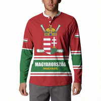 Custom Hockey 2026 Hungary Button Sweatshirt Magyars Go Champions