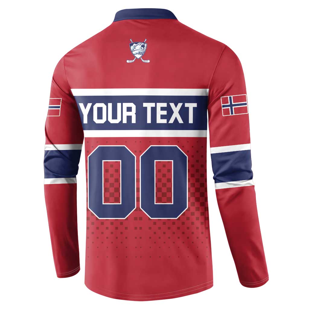 Custom Hockey 2026 Norway Button Sweatshirt The Polar Bears Norge Come On