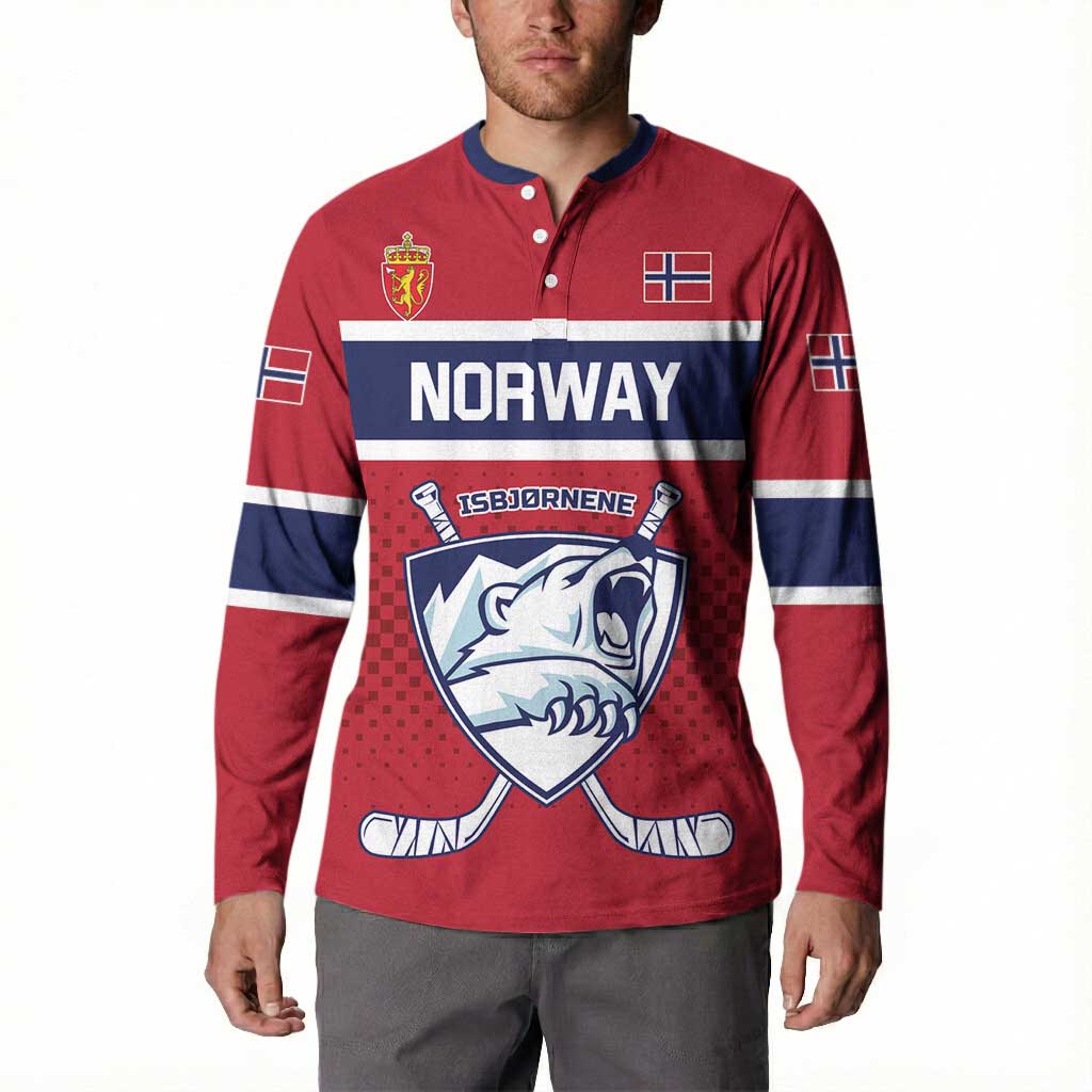 Custom Hockey 2026 Norway Button Sweatshirt The Polar Bears Norge Come On