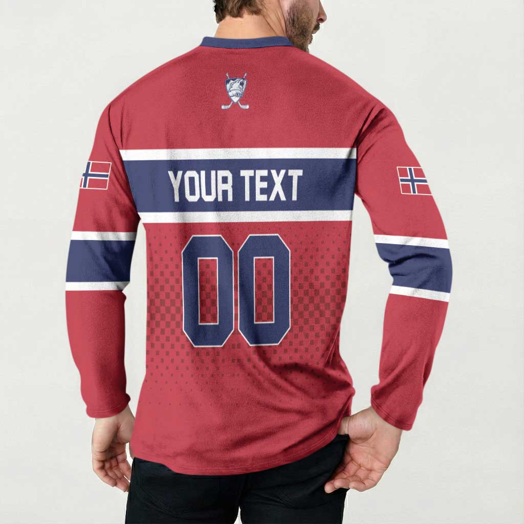 Custom Hockey 2026 Norway Button Sweatshirt The Polar Bears Norge Come On