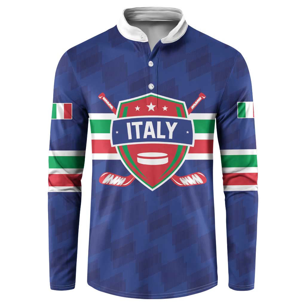 Custom Hockey 2026 Italy Button Sweatshirt Gli Azzurri Go Champions
