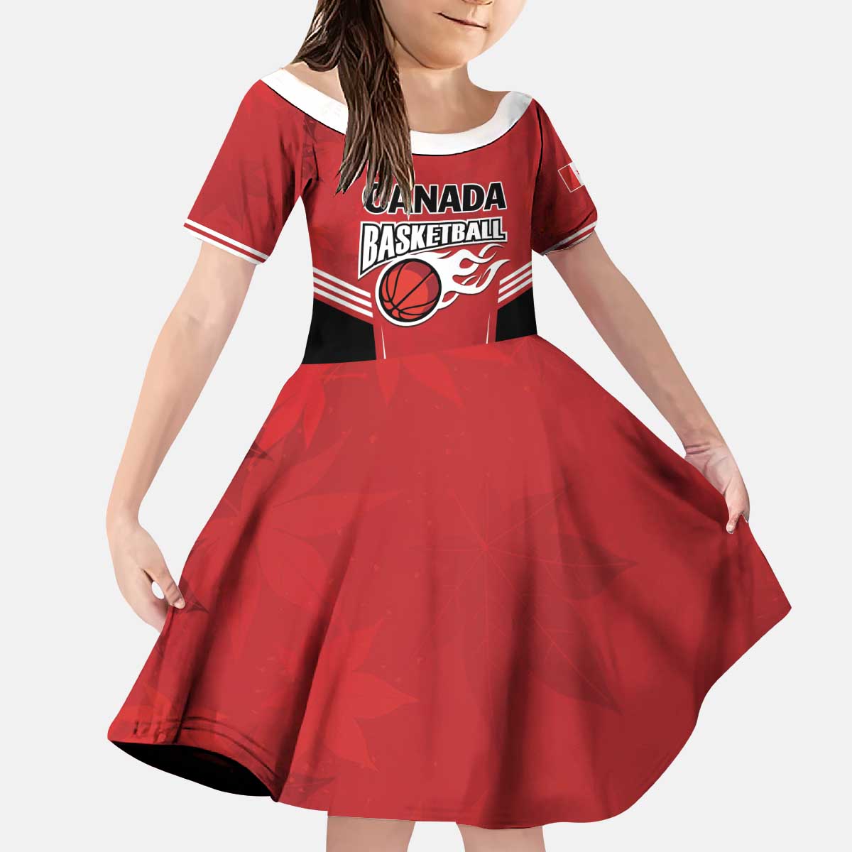 Custom Canada Basketball Kid Short Sleeve Dress Dream Because I Can