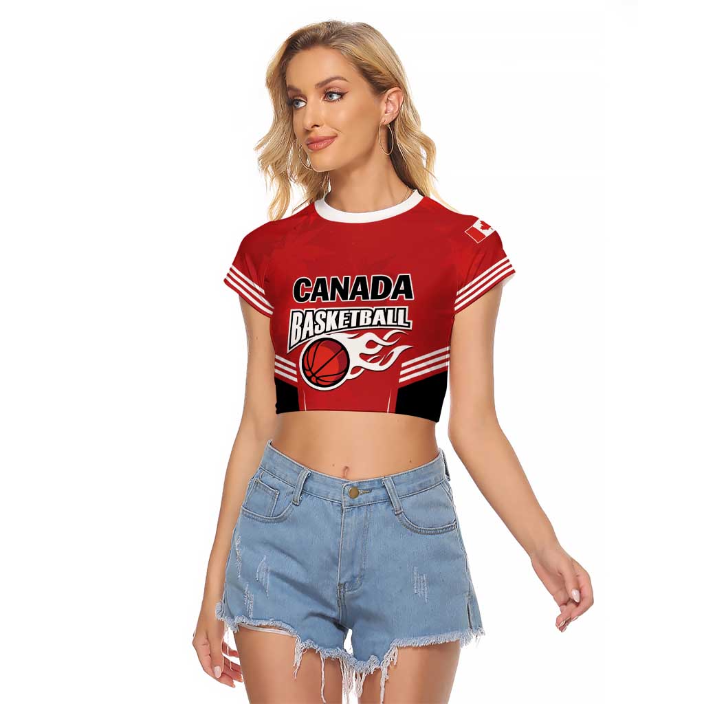 Custom Canada Basketball Raglan Cropped T Shirt Dream Because I Can