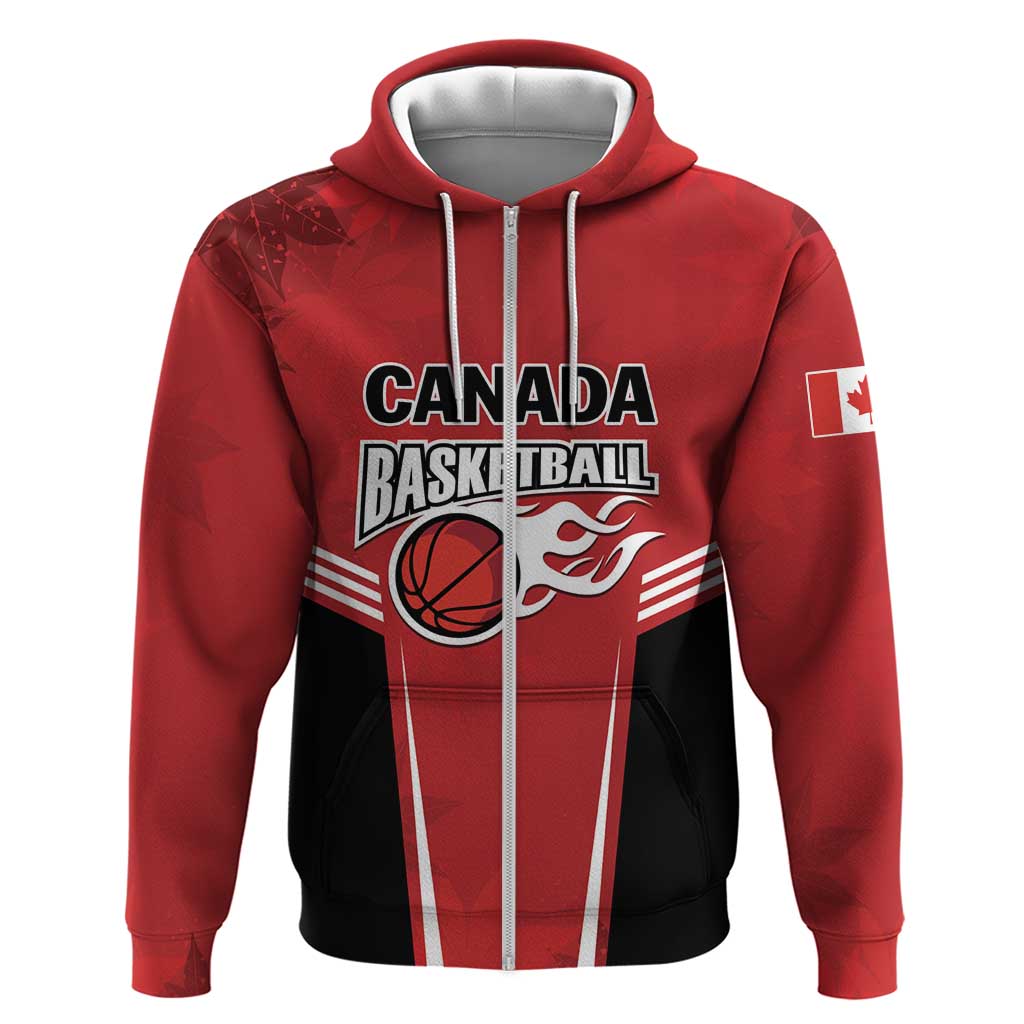 Custom Canada Basketball Zip Hoodie Dream Because I Can