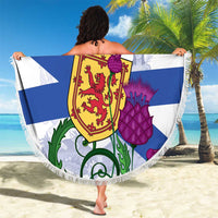 Nova Scotia flag beach blanket, fringed edge, spread-out circular design