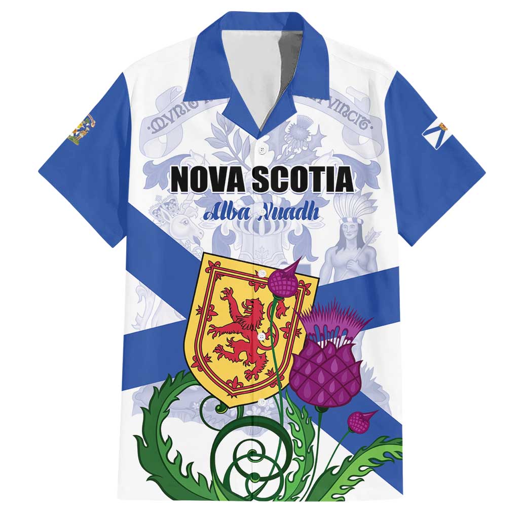 Personalized Canada Nova Scotia Province Hawaiian Shirt One Defends and The Other Conquers