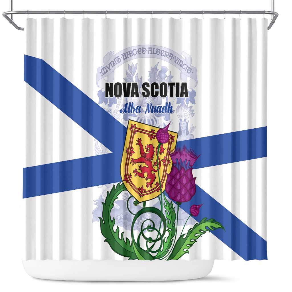 Canada Nova Scotia Province Shower Curtain One Defends and The Other Conquers