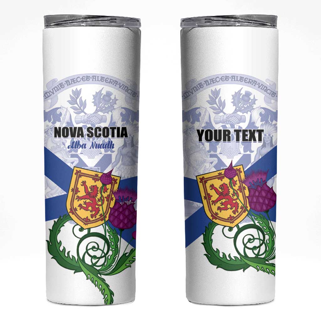 Personalized Canada Nova Scotia Province Skinny Tumbler One defends and the other conquers