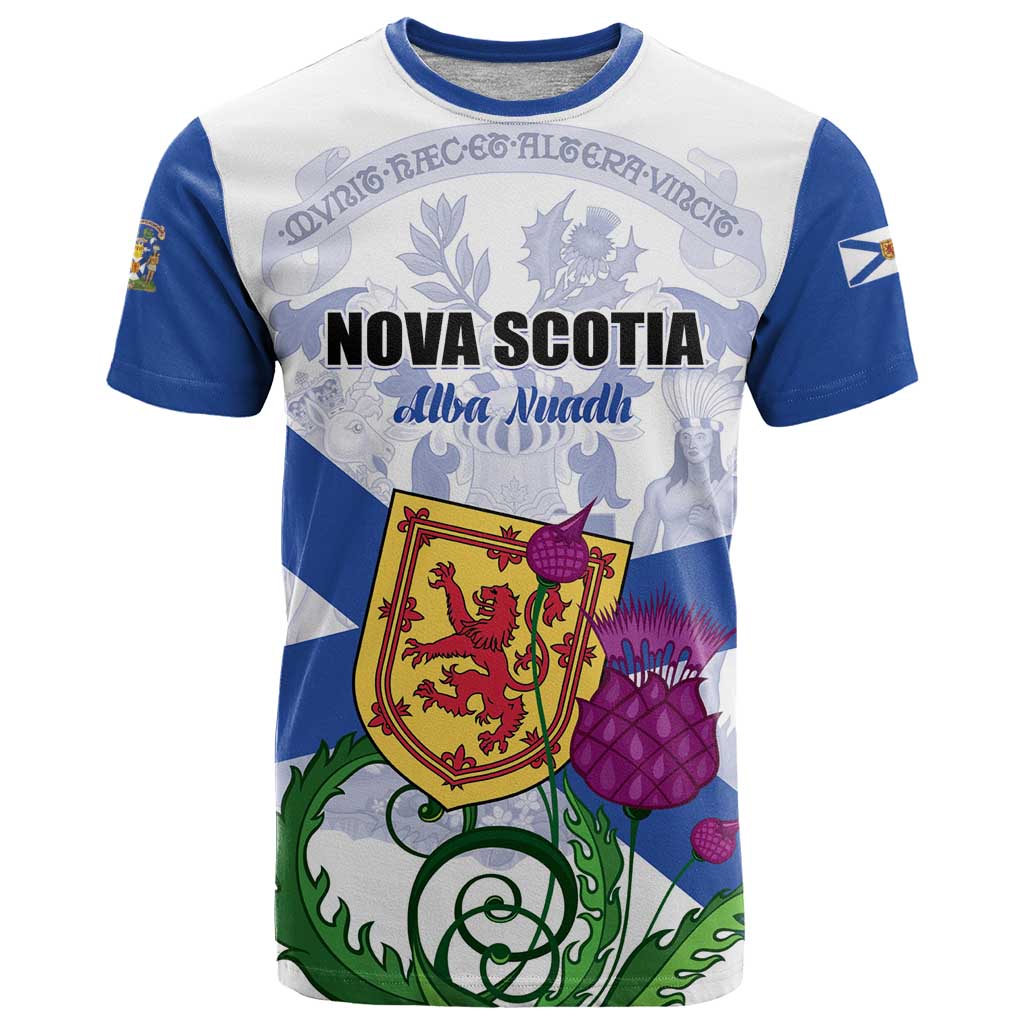 Personalized Canada Nova Scotia Province T Shirt One Defends and The Other Conquers