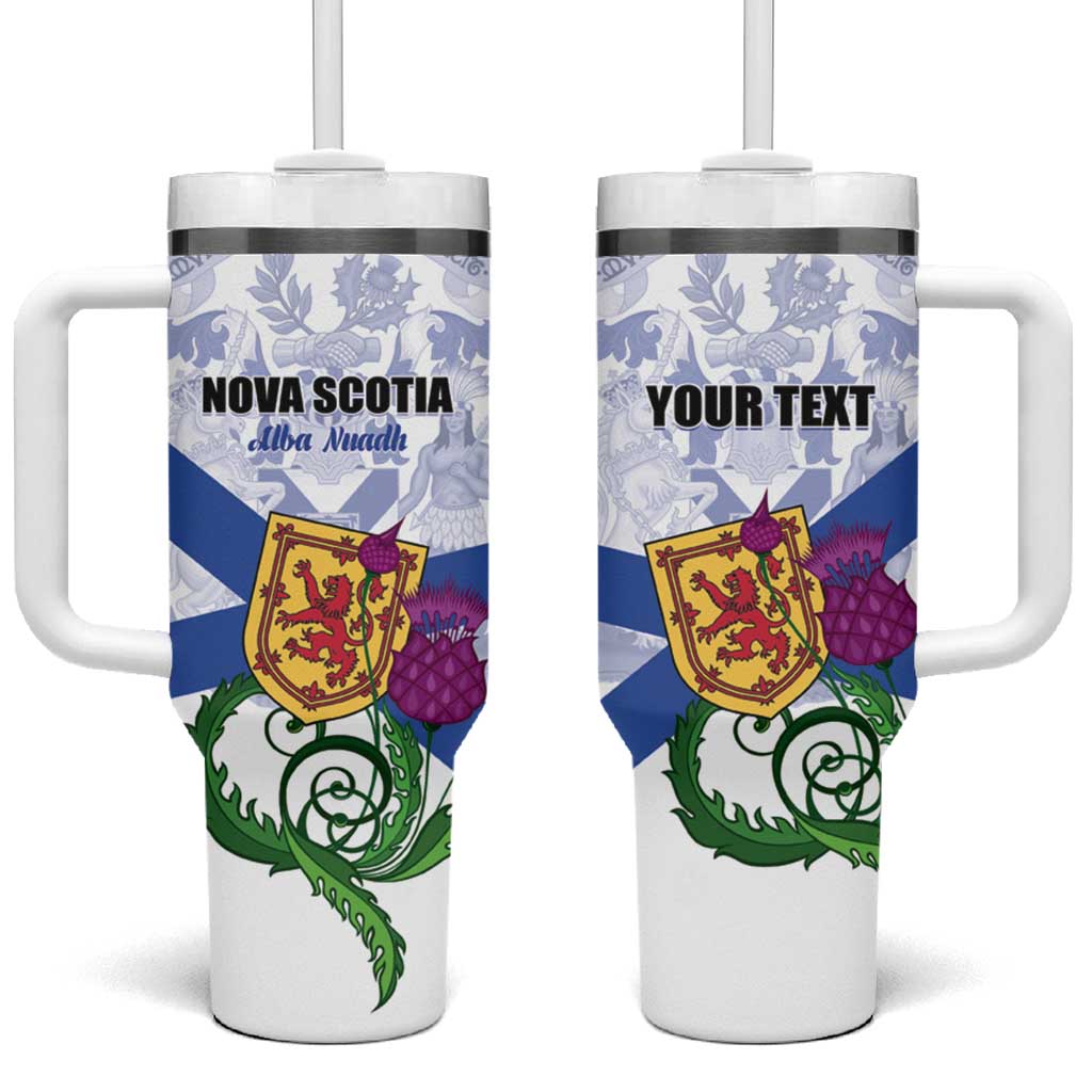 Personalized Canada Nova Scotia Province Tumbler With Handle One defends and the other conquers