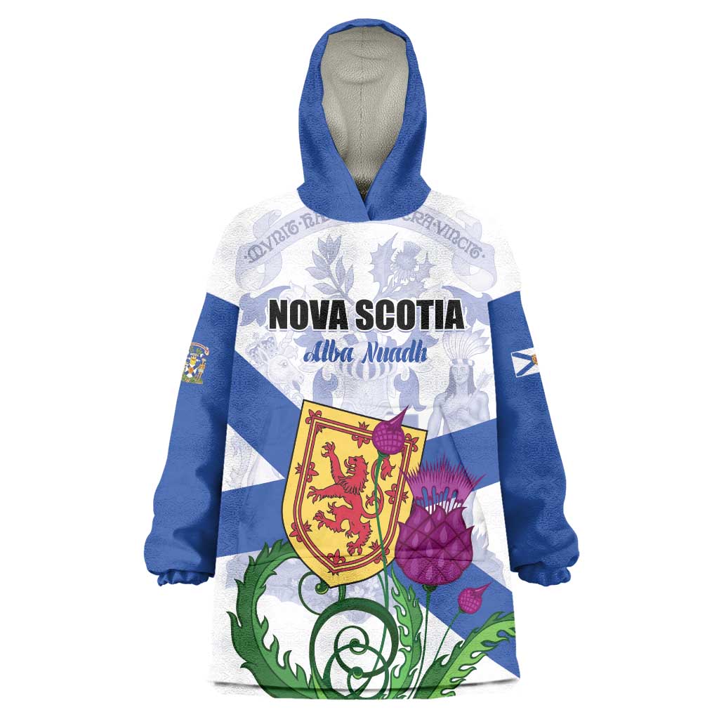 Personalized Canada Nova Scotia Province Wearable Blanket Hoodie One Defends and The Other Conquers