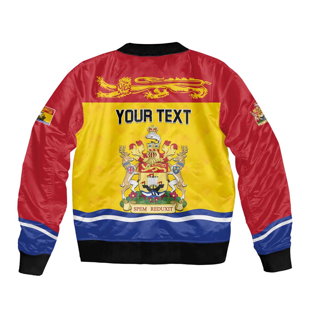 Personalized Canada New Brunswick Province Bomber Jacket Golden Lion Lymphad