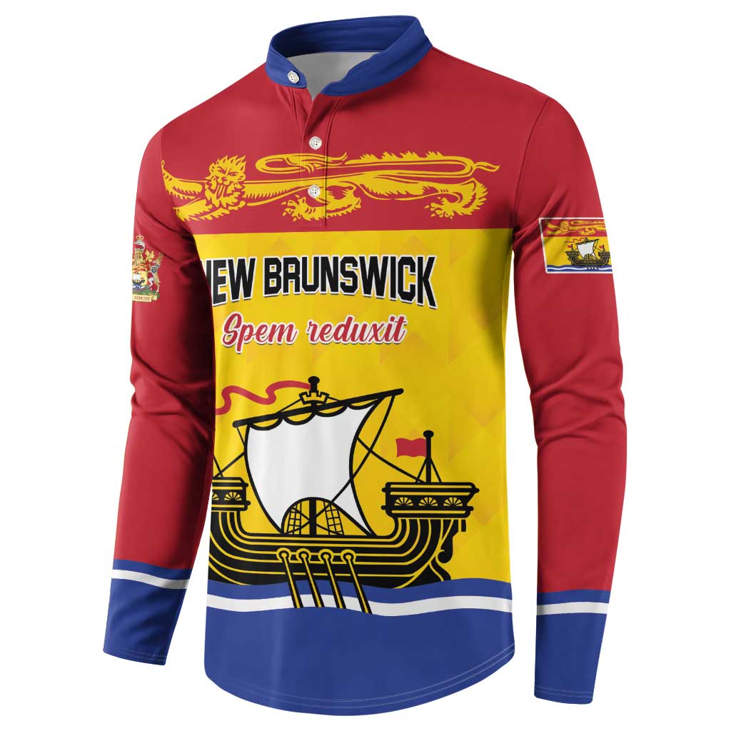 Personalized Canada New Brunswick Province Button Sweatshirt Golden Lion Lymphad