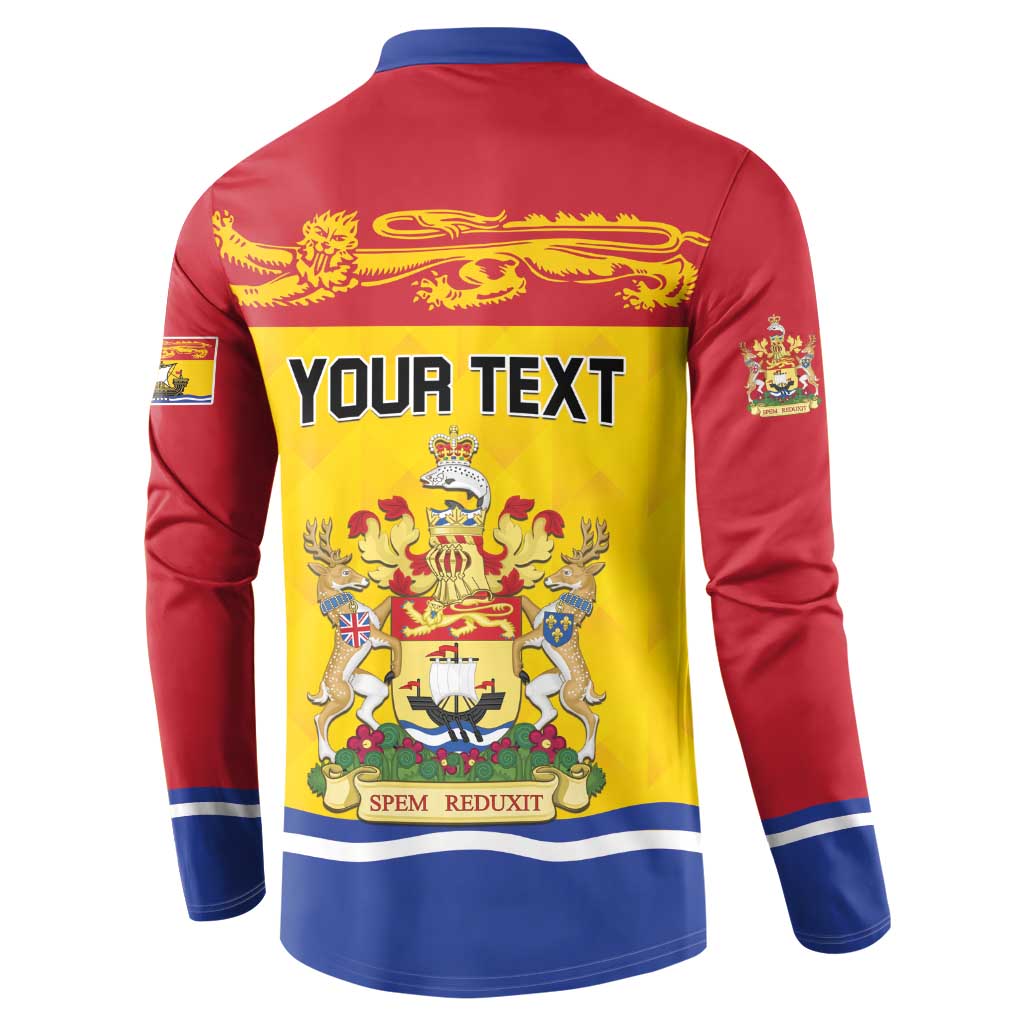 Personalized Canada New Brunswick Province Button Sweatshirt Golden Lion Lymphad