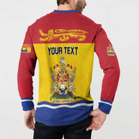 Personalized Canada New Brunswick Province Button Sweatshirt Golden Lion Lymphad