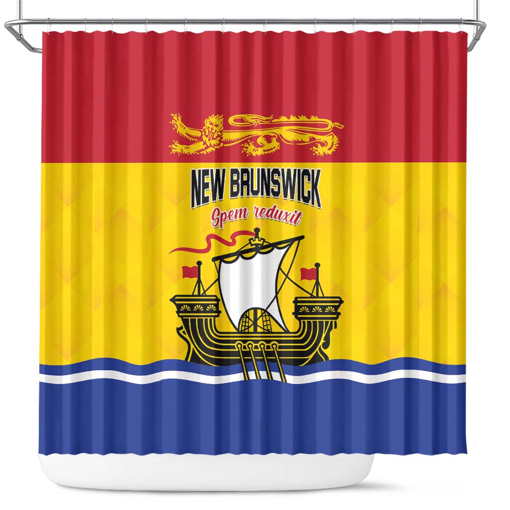 Canada New Brunswick Province Shower Curtain Golden Lion Lymphad