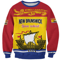 Personalized Canada New Brunswick Province Sweatshirt Golden Lion Lymphad