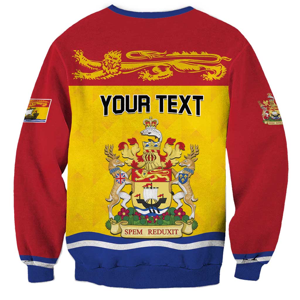 Personalized Canada New Brunswick Province Sweatshirt Golden Lion Lymphad