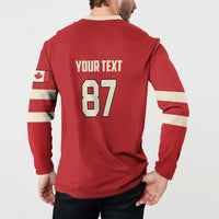 Custom Canada Hockey Button Sweatshirt Canada Team Go Champions