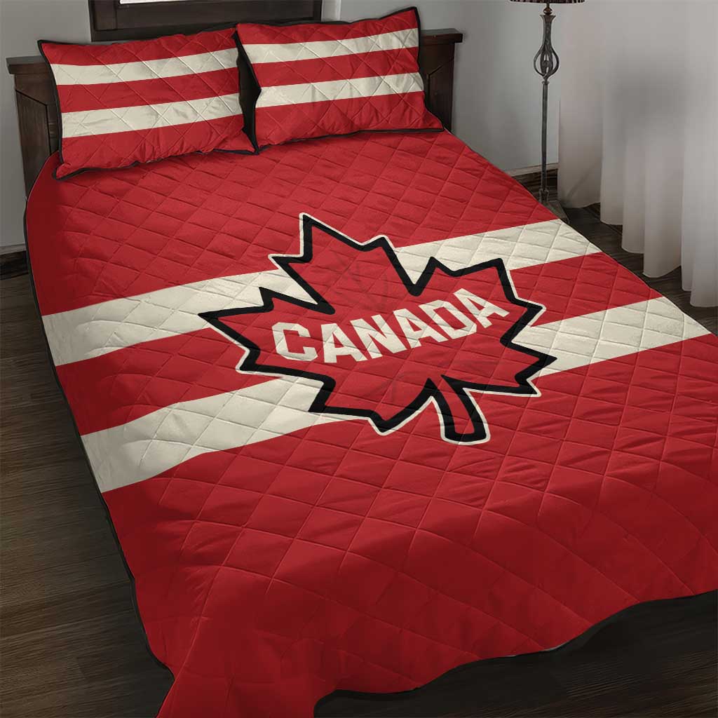 Canada Hockey Quilt Bed Set Canada Team Go Champions