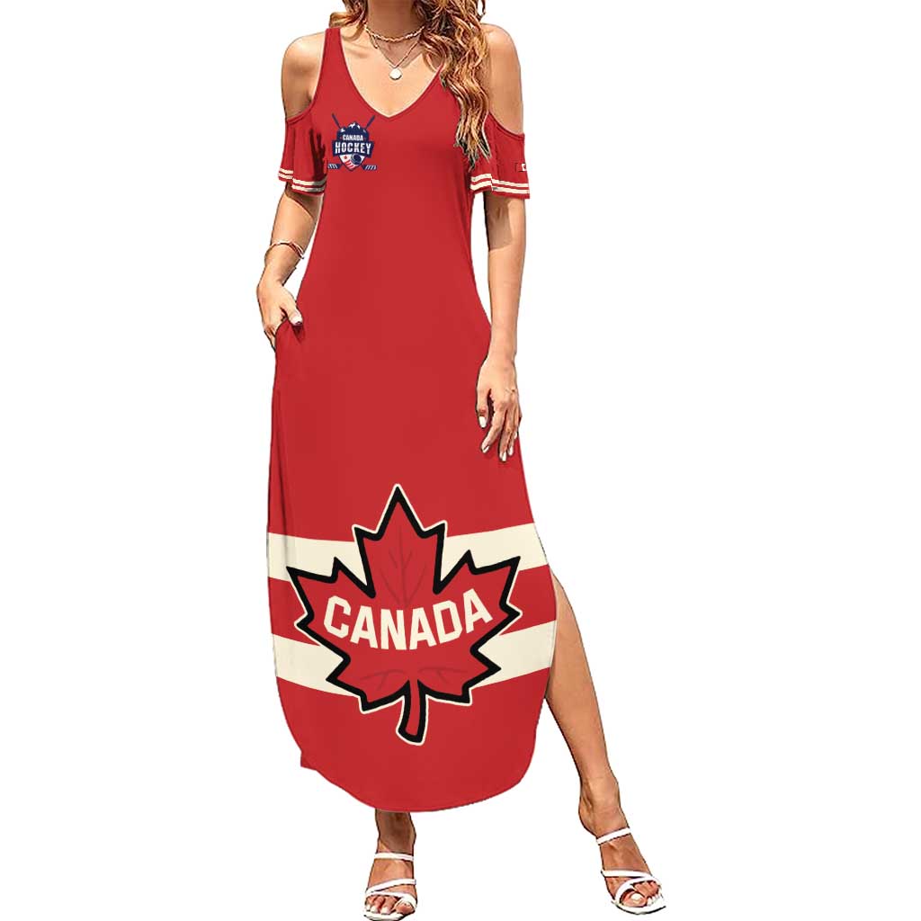 Custom Canada Hockey Summer Maxi Dress Canada Team Go Champions