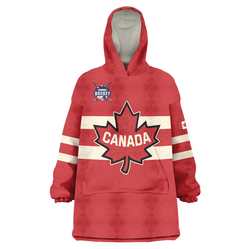 Custom Canada Hockey Wearable Blanket Hoodie Canada Team Go Champions