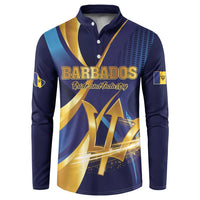 Personalized Barbados Gold Trident Button Sweatshirt Luxury Style