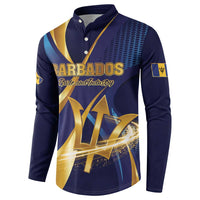 Personalized Barbados Gold Trident Button Sweatshirt Luxury Style