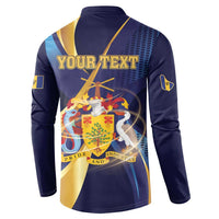 Personalized Barbados Gold Trident Button Sweatshirt Luxury Style