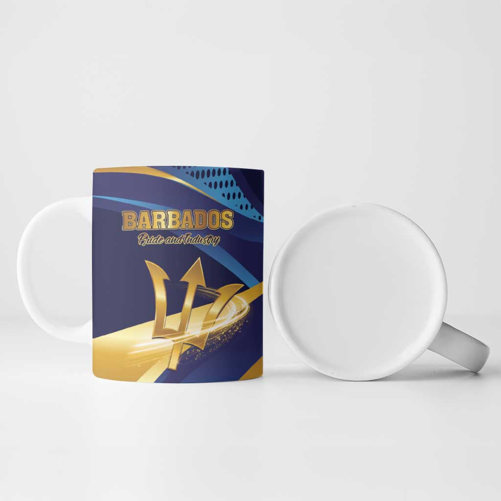 Personalized Barbados Gold Trident Ceramic Mug Luxury Style