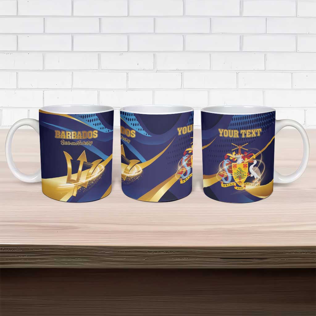 Personalized Barbados Gold Trident Ceramic Mug Luxury Style