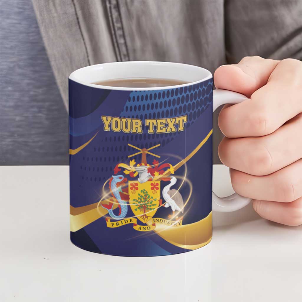 Personalized Barbados Gold Trident Ceramic Mug Luxury Style