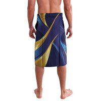 Personalized Barbados Gold Trident Lavalava Luxury Style