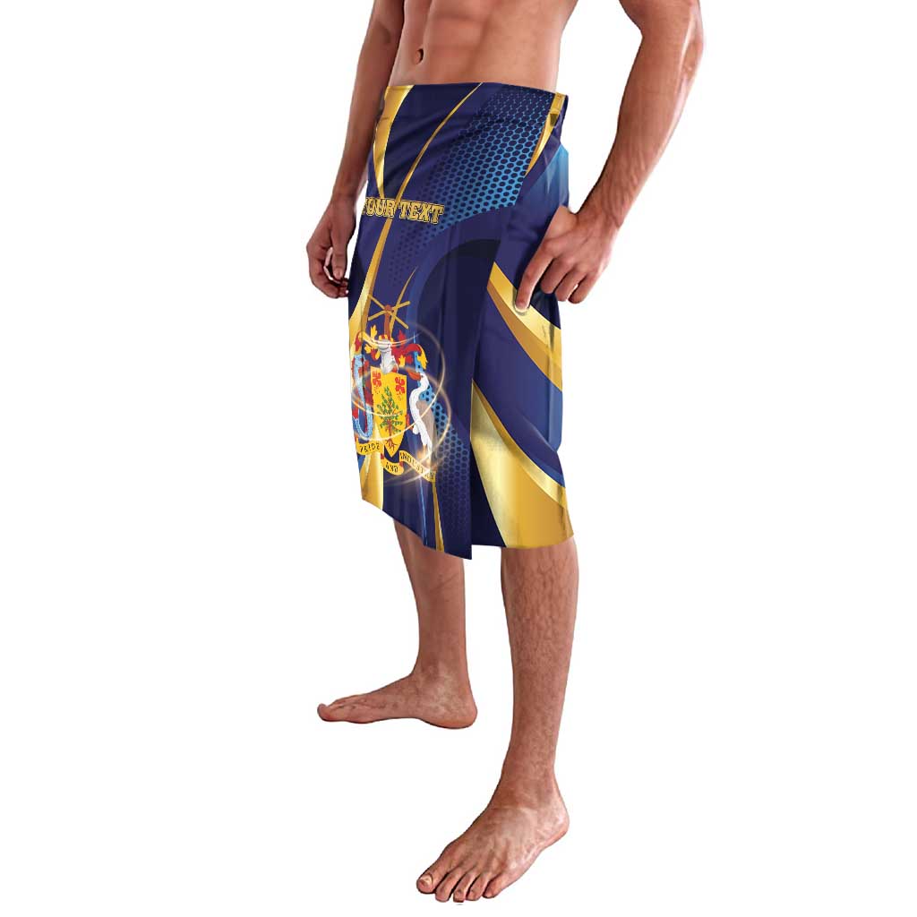 Personalized Barbados Gold Trident Lavalava Luxury Style