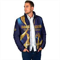 Personalized Barbados Gold Trident Padded Jacket Luxury Style